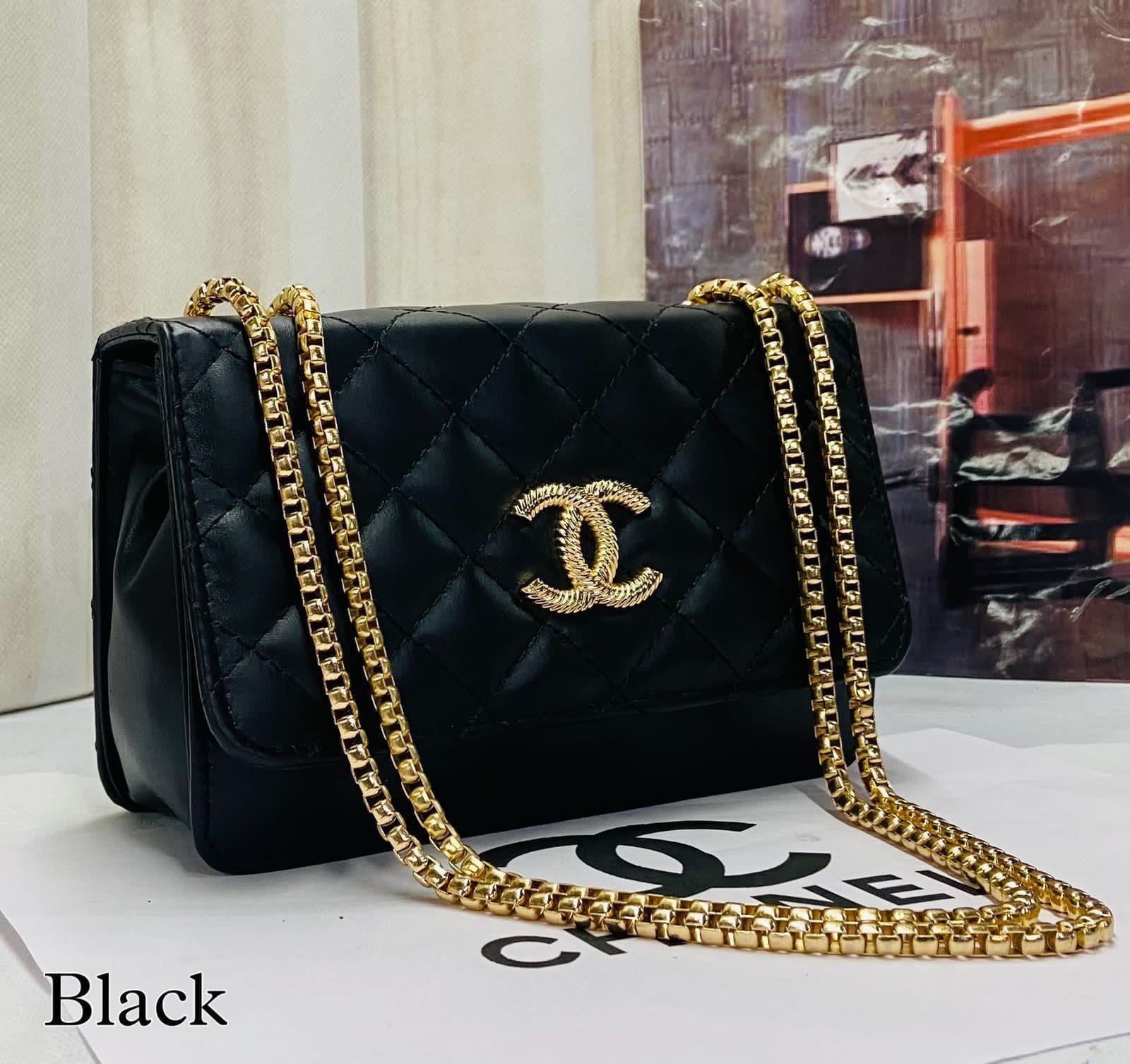Ethereal Elegance: Chain-Handle Sling Bag with Front Embroidery